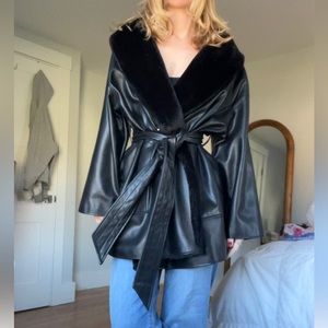 Monki vegan leather trench